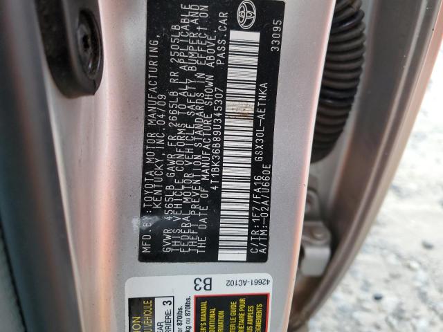 4T1BK36B89U345307 - 2009 TOYOTA AVALON XL SILVER photo 13