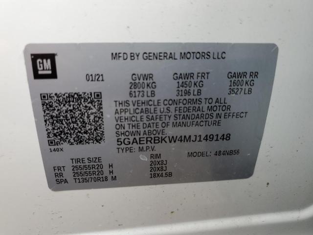 5GAERBKW4MJ149148 - 2021 BUICK ENCLAVE ESSENCE 白色 照片 13