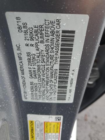 1HGCV1F10JA227819 - 2018 HONDA ACCORD LX SILVER photo 12