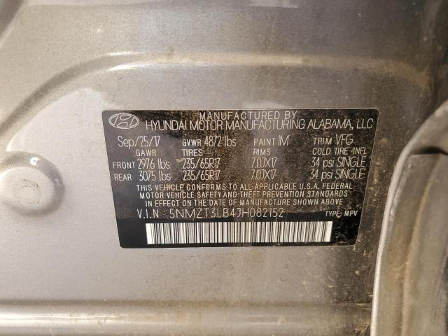 5NMZT3LB4JH082152 - 2018 HYUNDAI SANTA FE S GRAY photo 13