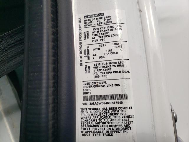 3ALACWD24NDNF8040 - 2022 FREIGHTLINER M2 106 MEDIUM DUTY WHITE photo 13