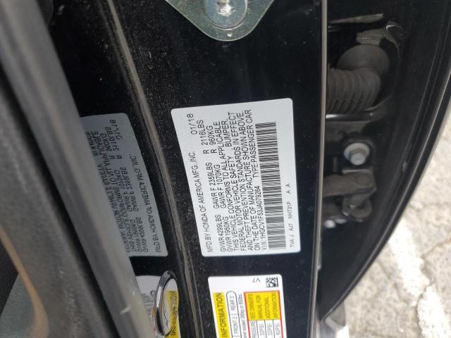 1HGCV1F53JA079264 - 2018 HONDA ACCORD EXL CHARCOAL photo 12