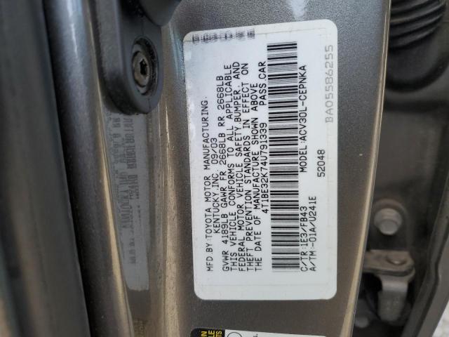 4T1BE32K74U791339 - 2004 TOYOTA CAMRY LE ნაცრისფერი ფოტო 13