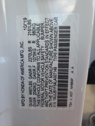 19UUB1F54LA007148 - 2020 ACURA TLX TECHNOLOGY 白色 照片 12