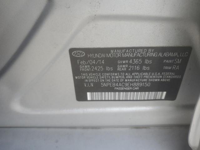 5NPEB4AC9EH889150 - 2014 HYUNDAI SONATA GLS SILVER photo 12