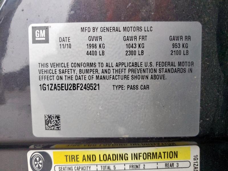 1G1ZA5EU2BF249521 - 2011 CHEVROLET MALIBU LS CHARCOAL photo 12