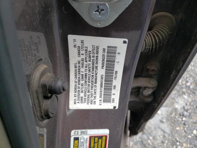 2HGFA1F58BH513075 - 2011 HONDA CIVIC LX GRAY photo 12