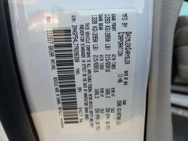 2A4GP54L77R206390 - 2007 CHRYSLER TOWN & COU TOURING WHITE photo 13