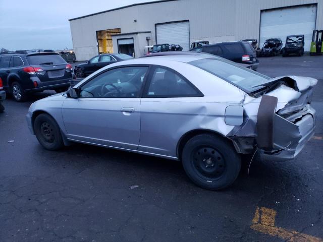 1HGEM22512L095296 - 2002 HONDA CIVIC LX SILVER photo 2