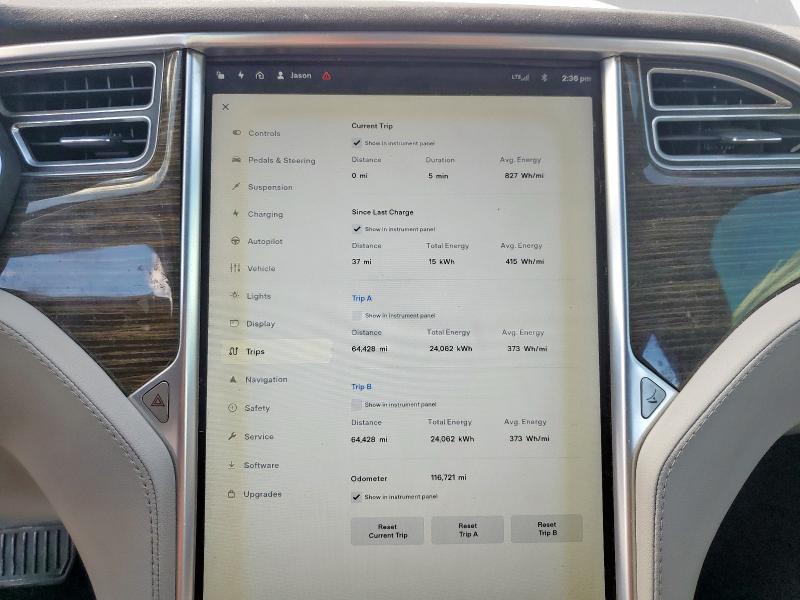 5YJSA1H15EFP63388 - 2014 TESLA MODEL S Grau Foto 9