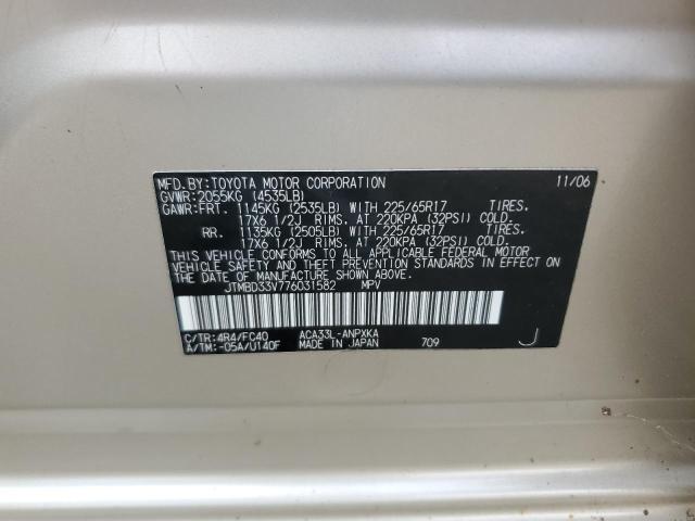 JTMBD33V776031582 - 2007 TOYOTA RAV4 BEIGE photo 13