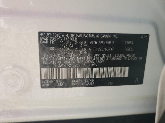 2T3W1RFV2PC226837 - 2023 TOYOTA RAV4 XLE WHITE photo 13