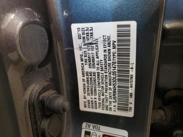 5J6RM4H53DL051476 - 2013 HONDA CR-V EX GRAY photo 12