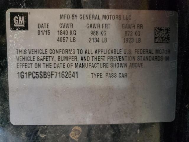 1G1PC5SB9F7162641 - 2015 CHEVROLET CRUZE LT BLACK photo 13