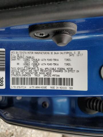 3TMAZ5CN1JM054338 - 2018 TOYOTA TACOMA DOUBLE CAB Синий фото 12