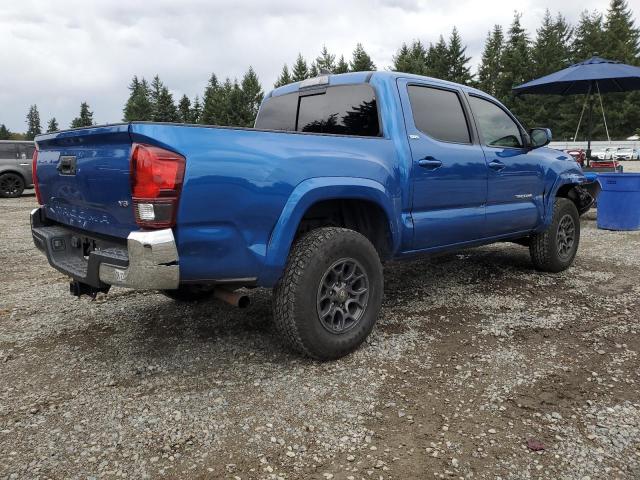 3TMAZ5CN1JM054338 - 2018 TOYOTA TACOMA DOUBLE CAB Синий фото 3