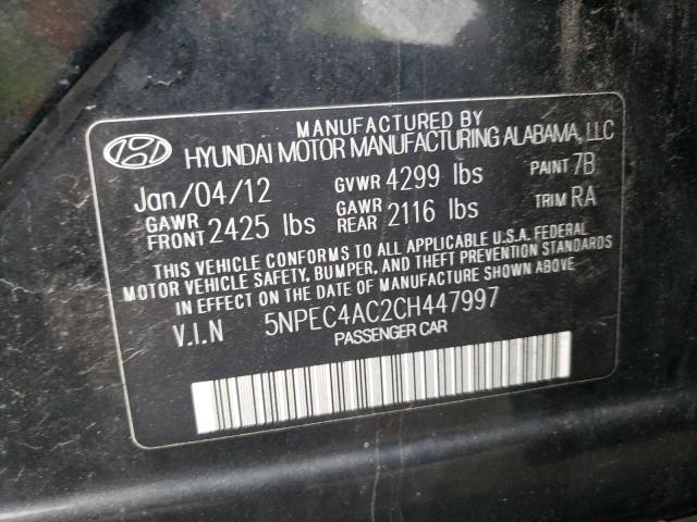 5NPEC4AC2CH447997 - 2012 HYUNDAI SONATA SE BLACK photo 13