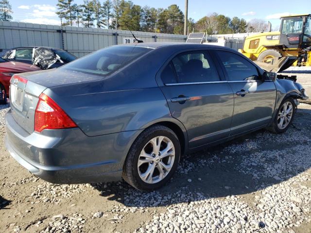 3FAHP0HA2CR164680 - 2012 FORD FUSION SE TEAL photo 3