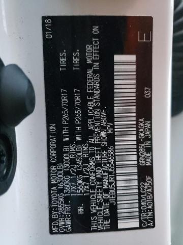 JTEBU5JR1J5546586 - 2018 TOYOTA 4RUNNER SR5/SR5 PREMIUM თეთრი ფოტო 13