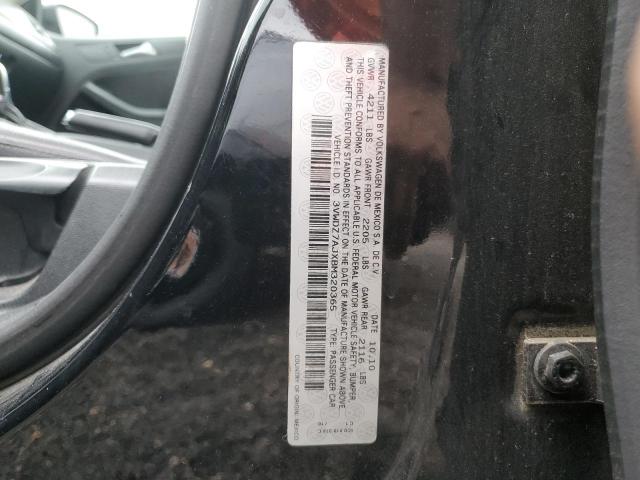 3VWDZ7AJXBM320365 - 2011 VOLKSWAGEN JETTA SE BLACK photo 12