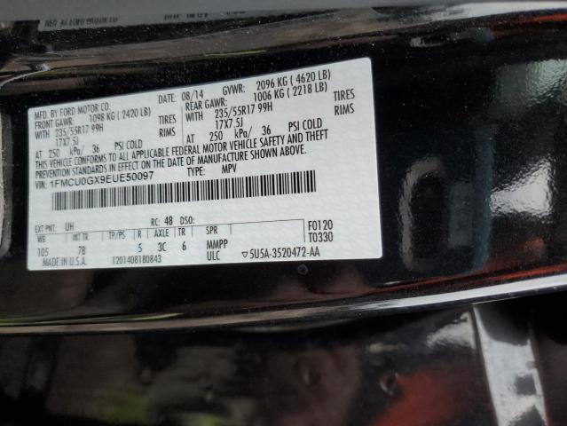 1FMCU0GX9EUE50097 - 2014 FORD ESCAPE SE BLACK photo 12