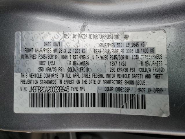 JM3TB2CA2C0339846 - 2012 MAZDA CX-9 GRAY photo 14