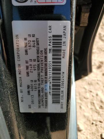 JM1BM1W77E1119351 - 2014 MAZDA 3 GRAND TOURING BLACK photo 13