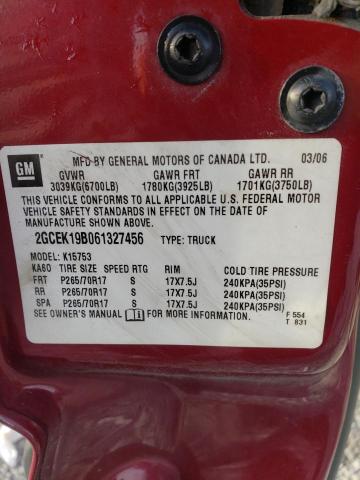 2GCEK19B061327456 - 2006 CHEVROLET SILVERADO K1500 RED photo 12