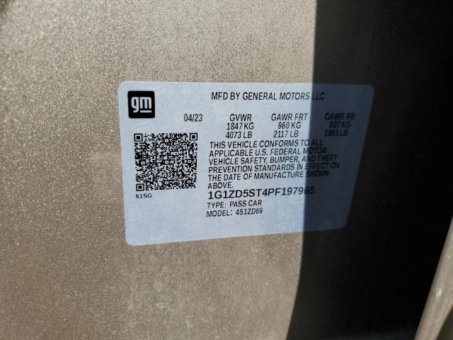 1G1ZD5ST4PF197965 - 2023 CHEVROLET MALIBU LT TAN photo 12