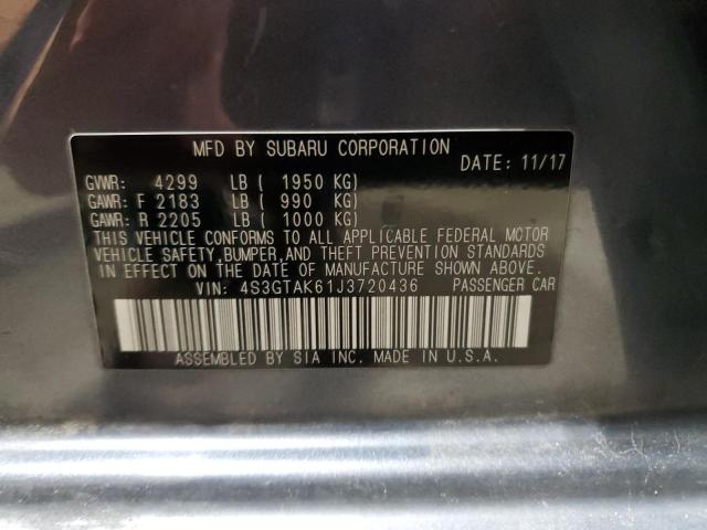 4S3GTAK61J3720436 - 2018 SUBARU IMPREZA SPORT ნაცრისფერი ფოტო 14