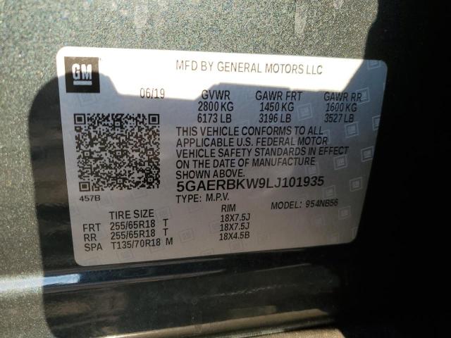 5GAERBKW9LJ101935 - 2020 BUICK ENCLAVE ESSENCE 灰色 照片 13