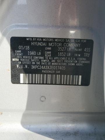 3KPC24A3XJE017405 - 2018 HYUNDAI ACCENT SE 银色 照片 13