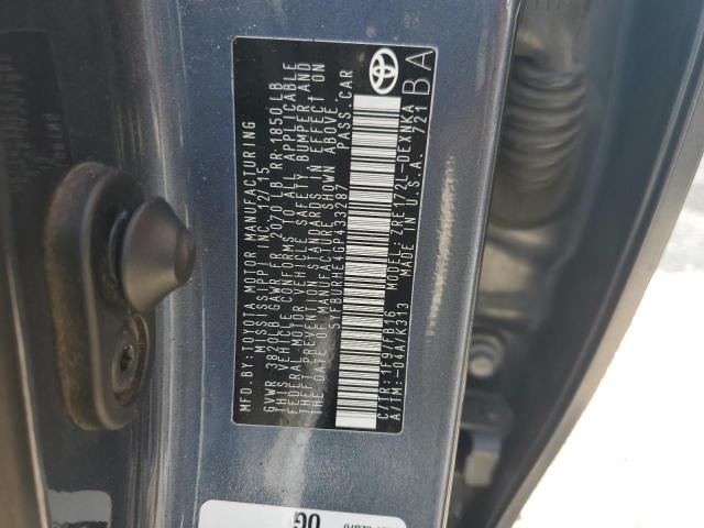 5YFBURHE4GP433287 - 2016 TOYOTA COROLLA L Gri fotoğraf 12