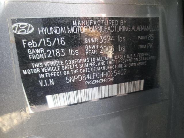 5NPD84LF0HH025402 - 2017 HYUNDAI ELANTRA SE SILVER photo 13