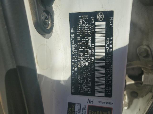 4T1BK1EB3FU158641 - 2015 TOYOTA AVALON XLE WHITE photo 12