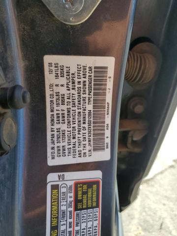 JHMFA362X9S012884 - 2009 HONDA CIVIC HYBRID CHARCOAL photo 12