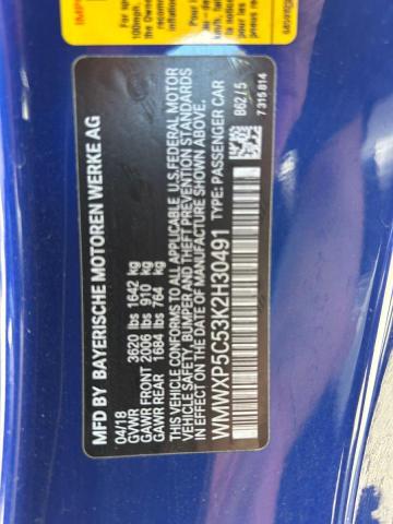 WMWXP5C53K2H30491 - 2019 MIN COOPER Көк фото 10