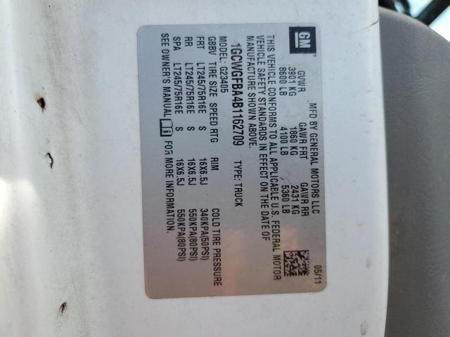 1GCWGFBA4B1162709 - 2011 CHEVROLET EXPRESS Ақ фото 13