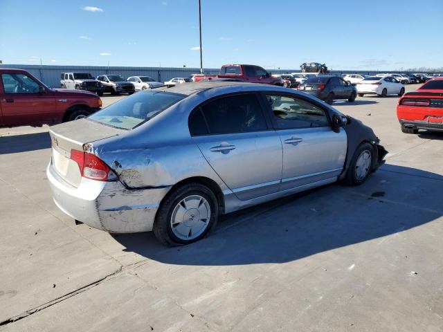 JHMFA36228S000212 - 2008 HONDA CIVIC HYBRID SILVER photo 3