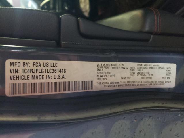 1C4RJFLG1LC361448 - 2020 JEEP GRAND CHER TRAILHAWK 蓝色 照片 12