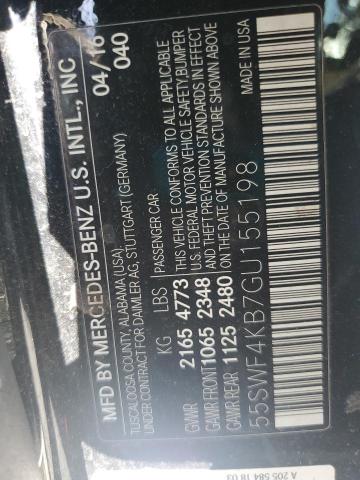 55SWF4KB7GU155198 - 2016 MERCEDES-BENZ C 300 4MATIC BLACK photo 12