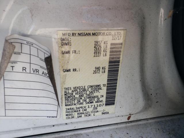 1N4AL3AP6JC171107 - 2018 NISSAN ALTIMA 2.5 白色 照片 13