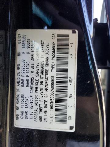 1HGCM56367A098909 - 2007 HONDA ACCORD SE BLACK photo 13