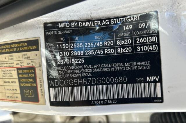 WDCGG5HB7DG000680 - 2013 MERCEDES-BENZ GLK 350 白色 照片 10