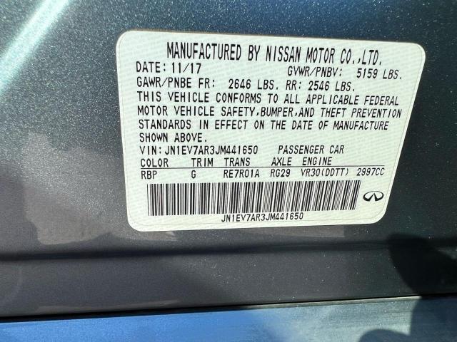 JN1EV7AR3JM441650 - 2018 INFINITI Q50 LUXE GRAY photo 10