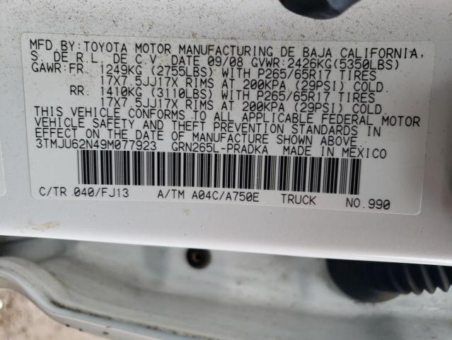 3TMJU62N49M077923 - 2009 TOYOTA TACOMA DOUBLE CAB PRERUNNER WHITE photo 13