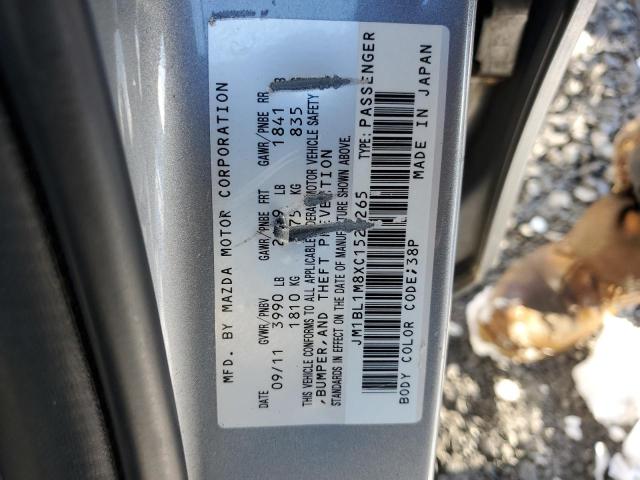 JM1BL1M8XC1529265 - 2012 MAZDA 3 I SILVER photo 12