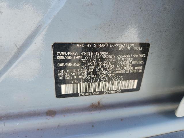 JF2GTACC5K8378225 - 2019 SUBARU CROSSTREK PREMIUM أزرق صورة 12