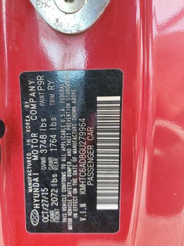 KMHTC6AD8GU279964 - 2016 HYUNDAI VELOSTER RED photo 12