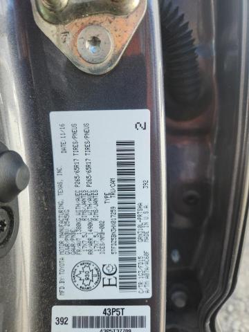 5TFDZ5BN3HX017259 - 2017 TOYOTA TACOMA DOUBLE CAB GRAY photo 12